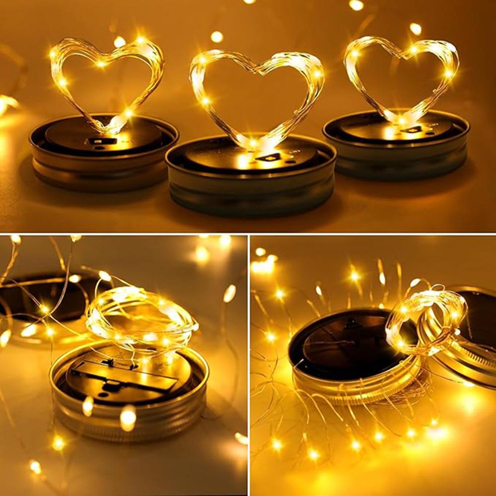 Hanging Mason Jar Solar Lights Solar Jar String Light Lid Outdoor Waterproof Outdoor Decor for Balcony,Garden,Patio,Yard,Wedding