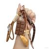 [shyam Inspiration] Realistic Bread & Chocolate Keychain, Cute Bag Charm, Gift-Ready, Alkaline BreadBagelCroissant Design, with Durable Rope (A05)