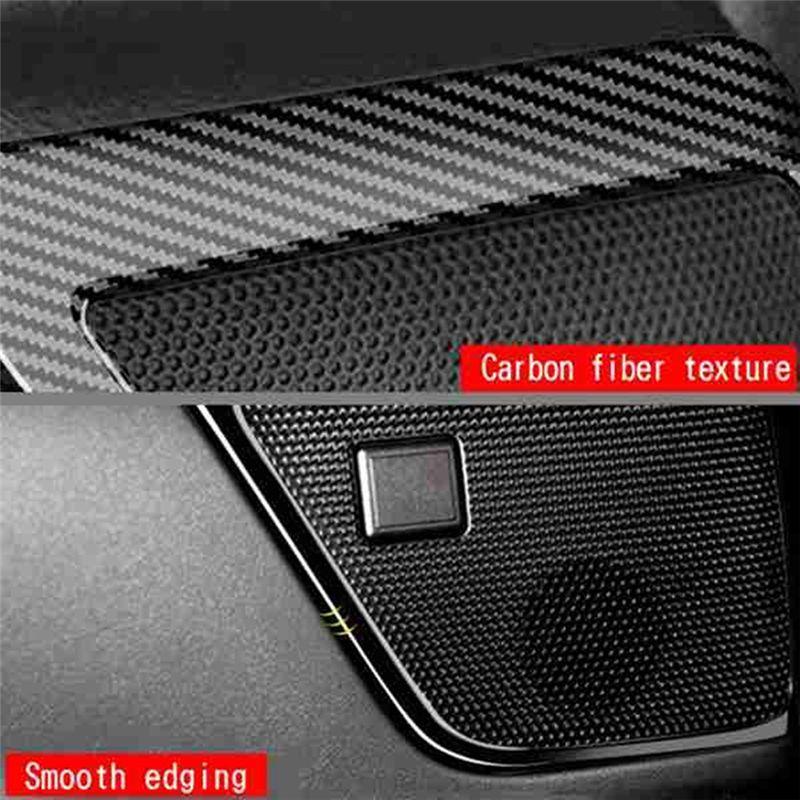 Authentic Car Carbon Fiber Rear Door Inner Speaker Audio Horn Ring Cover Trim For Toyota Alphard 2015-
