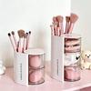 360-Degree Rotating Cosmetic Storage Box Dustproof Multi-Functional For Storing Brushes Sponges And Lipstick