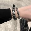 Punk Rock Y2K Dark Star Leather Bracelet Female Tide Sweet Cool Babes Niche Couple Men'S Jewelry Necklace Accessories