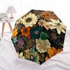 1 PC Automatic Folding Umbrella - Vintage flowers Pattern, Portable & Foldable Design with 8 Ribs, Christmas Birthday Gifts