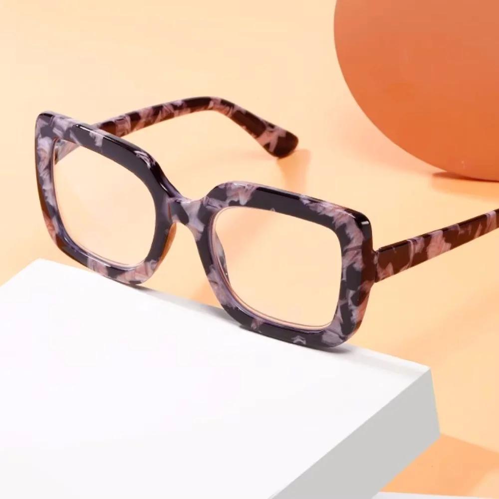 Retro Oversized Reading Glasses Women Blue Light Blocking Spring Hinge HD Eyewear Diopter +1 to +4