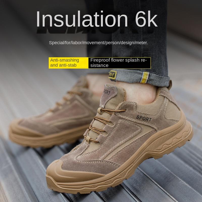 Labor Shoes Men's Plastic Steel Head Insulation Wear-resistant Tie-resistant Smash-proof Stab-proof Safety Work Shoes