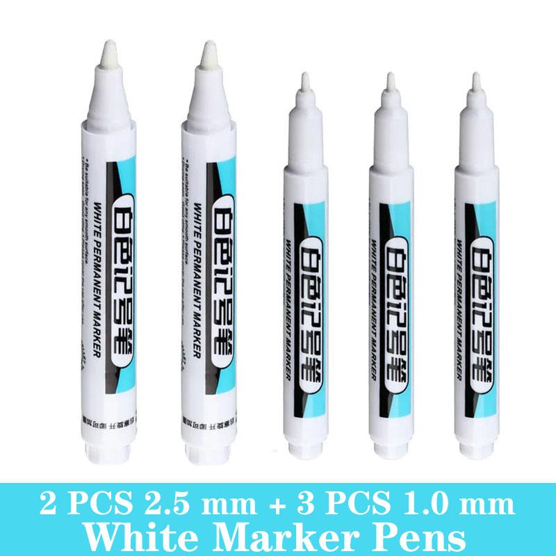 3/5 PCS White Permanent Paint Marker Set for Wood Rock Plastic Leather Glass Stone Metal Canvas Art Supplies Painting Supplies
