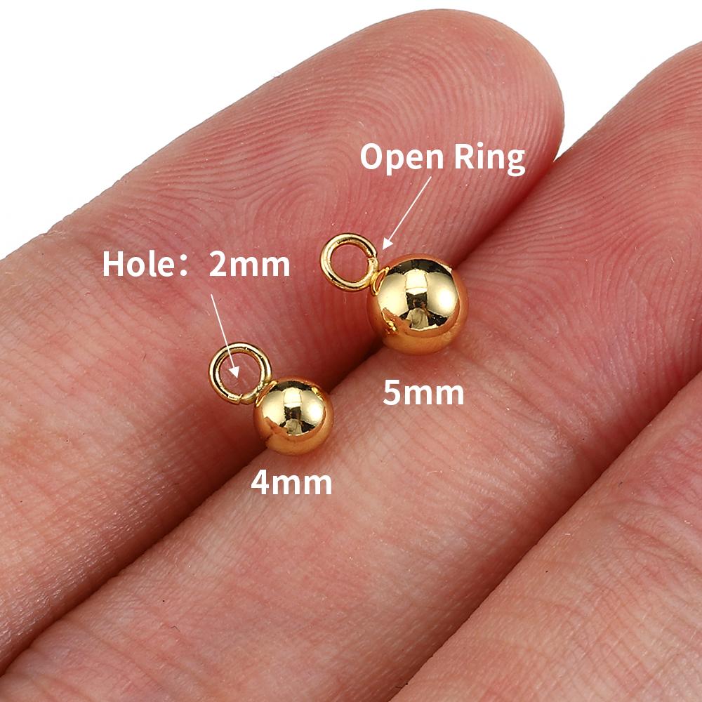 100pcs/20pcs Stainless Steel Round Ball Ear Post Studs Ear Backs Open Rings Gold Color Earrings for DIY Jewelry Making Wholesale