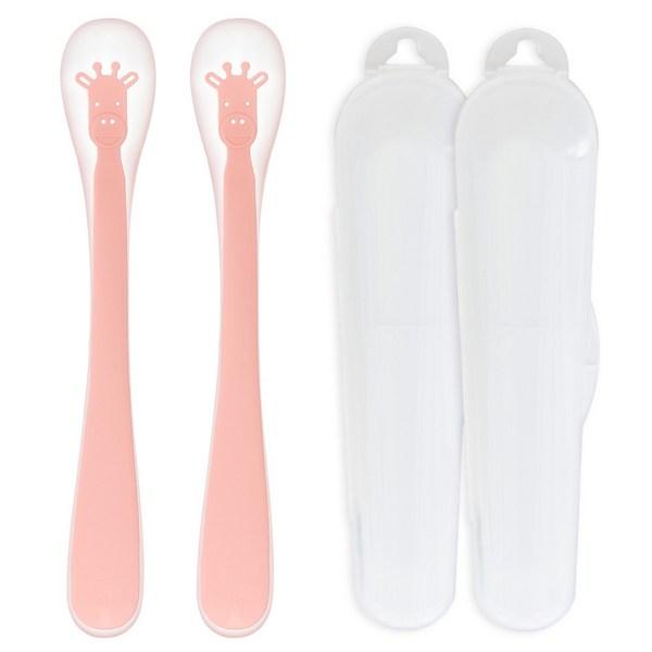 

Fergie Animal Силиконовая ложка для детского питания, 2 шт., Розовый жираф