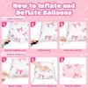 25pcs/50pcs White Pink Bow Square Aluminum Foil Balloon Wall Double Sided Balloon for Birthday, Wedding, Shower Decoration