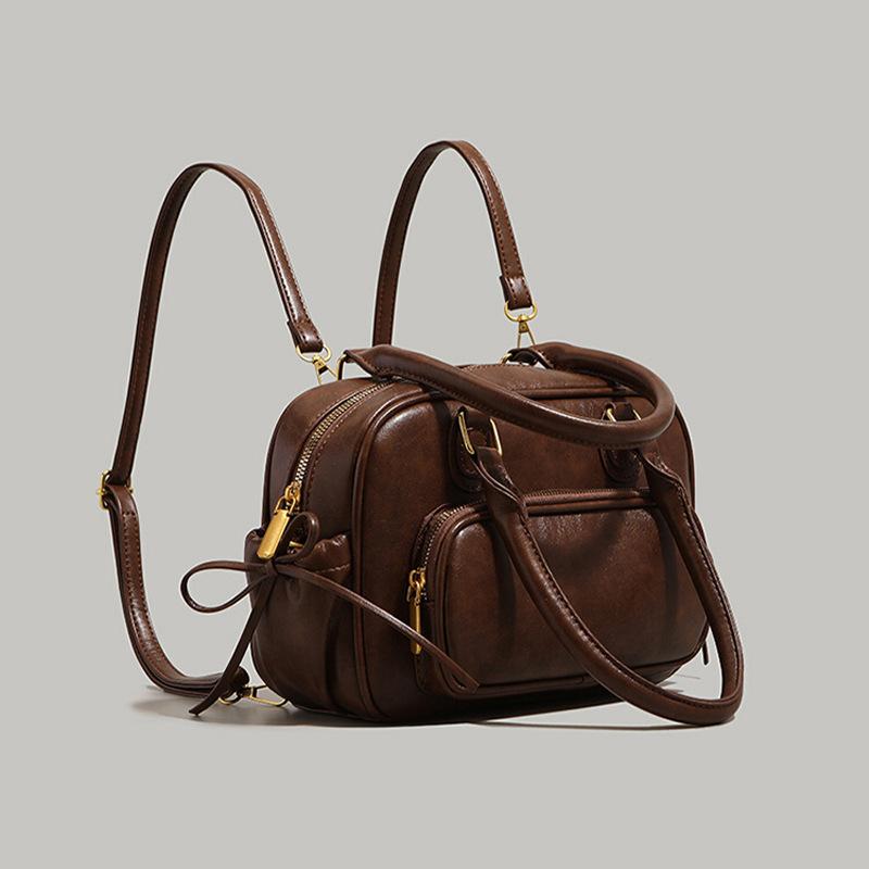 

Bag Women S Bag Bowling Leather Backpack Versatile Commuter Niche Shoulder Bag Luggage