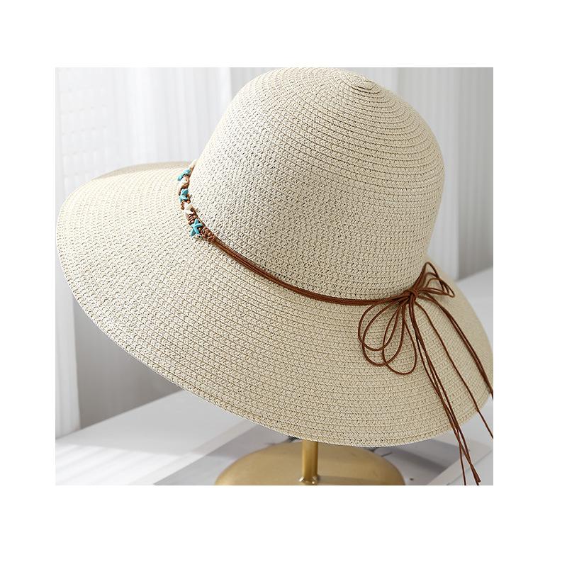 Straw hat women's summer new foldable sun hat big brim sun hat seaside vacation beach hat