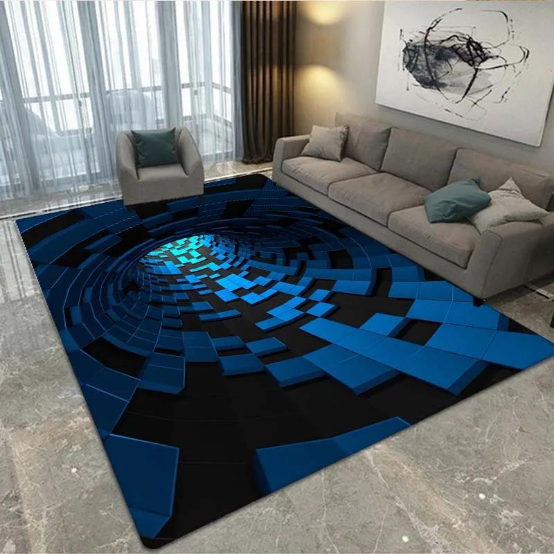 

3D Vortex Illusion Килимок Вхідні двері Килимок для підлоги Абстрактний геометричний оптичний килимок Килимок для підлоги Нековзкий килимок Декор вітальні Килимок 70x100cm