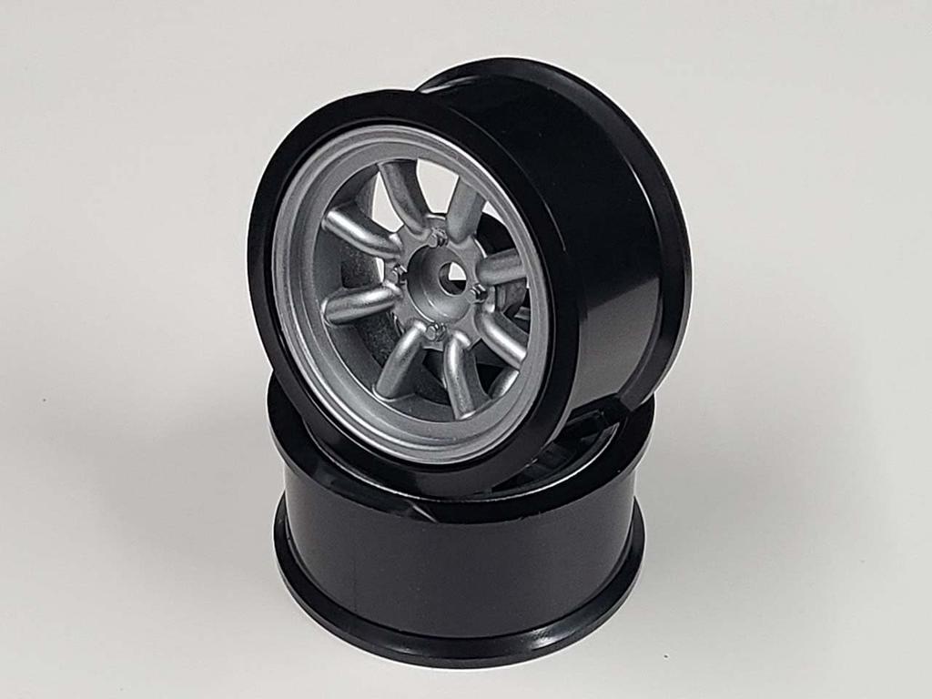 Watanabe Type Offset Matte Silver Set of 2 Wheels, 6, (Fifteen Series),