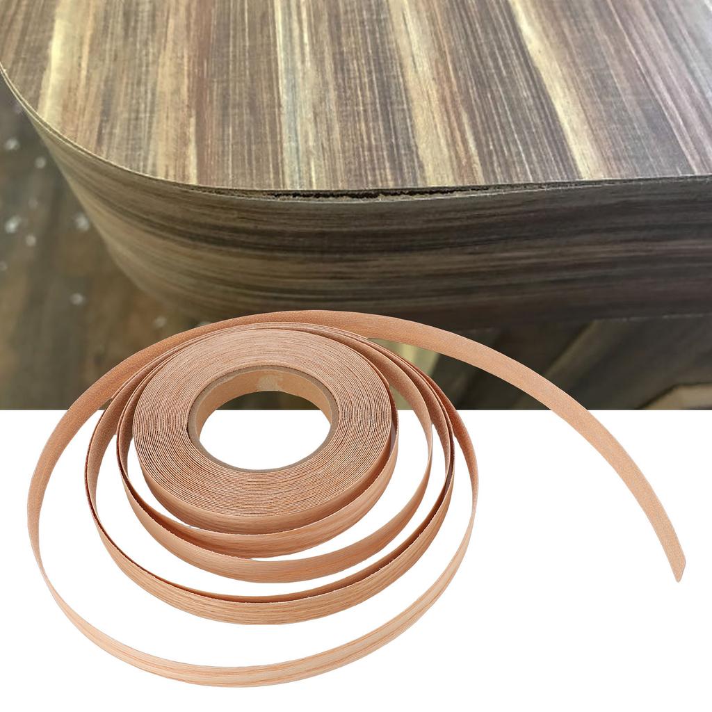 Edges Banding Strip 1.9cm Wide 15m   Red Oak Pre Glued Iron On Wood Veneer Tape with Hot Melt Adhesive for Cabinet Furniture