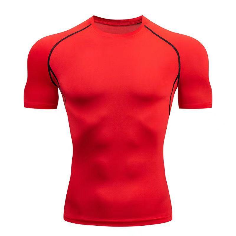 Sports T-shirt Men's Quick Drying Short Sleeved Sports T-shirt Top Gym Fitness Tight Fitting Shirt Training Running T-shirt Men'