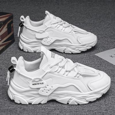 Herren 2024 Schwarze Mesh Atmungsaktive Freizeit Sportschuhe mit Dicke Sohle und Erhöhtem Sicherheitsdesign
