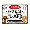 Metal Dog Gate Sign for Garden and Home