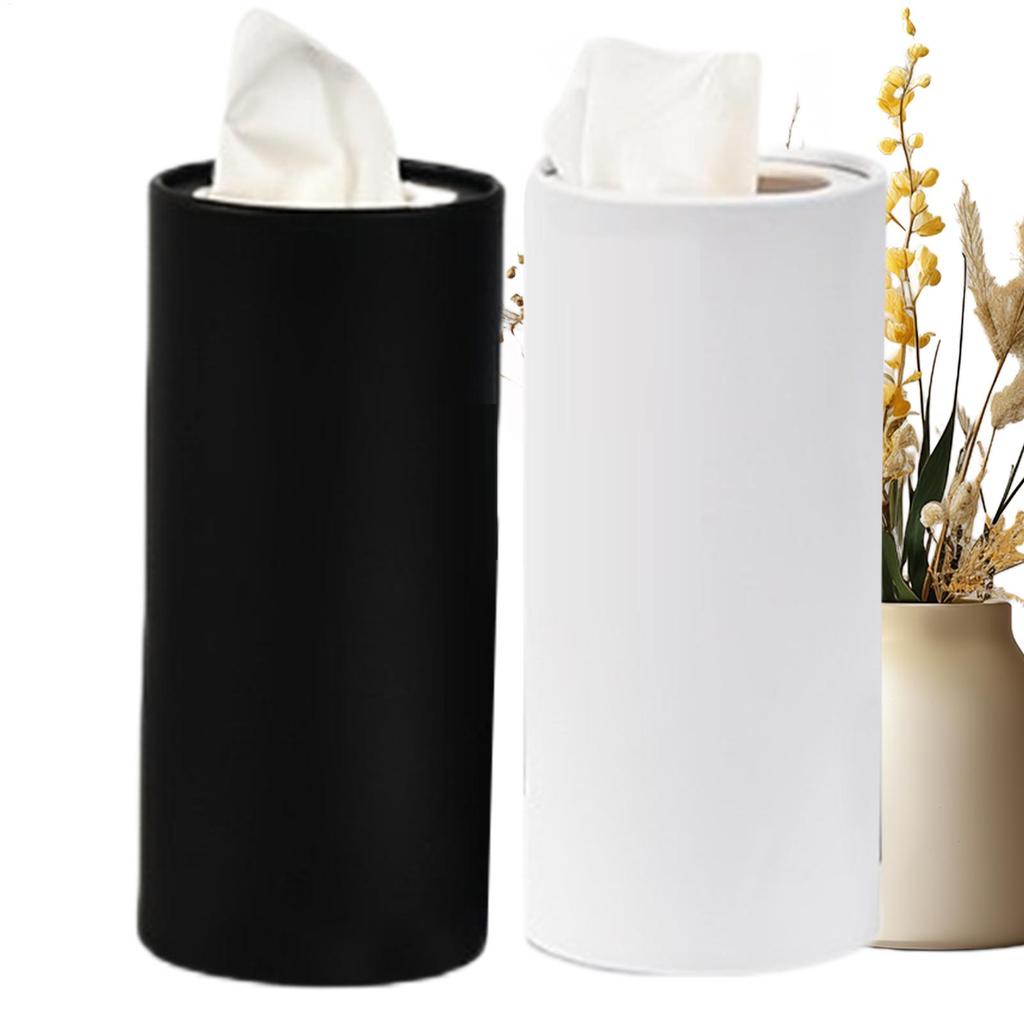 2pcs Round Tissue Boxes For Car Automotive Cup Holder Tissue Holder Cylinder Creative Napkin Bucket for Travel Driving Home