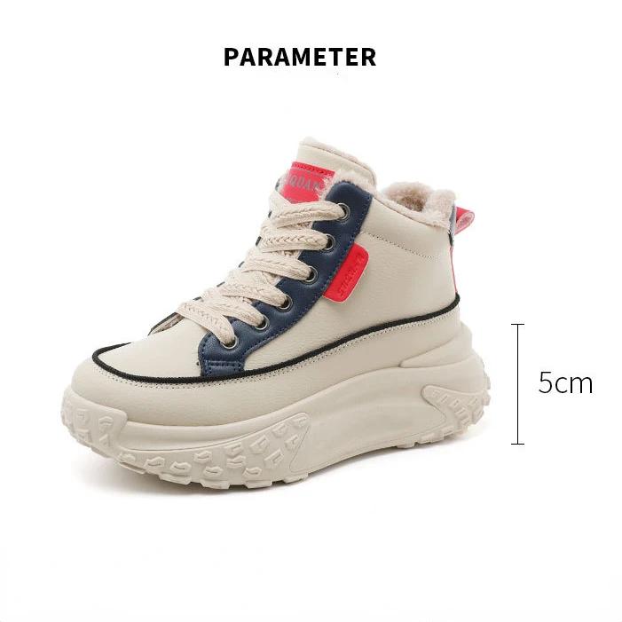 Neue Gepolsterte Damen Schuhe 2025 Winter Mid-Top Verdickte Plateauschuhe Herbst Farbverlauf Dicke Sohle Erhöhend Lässige Sneaker