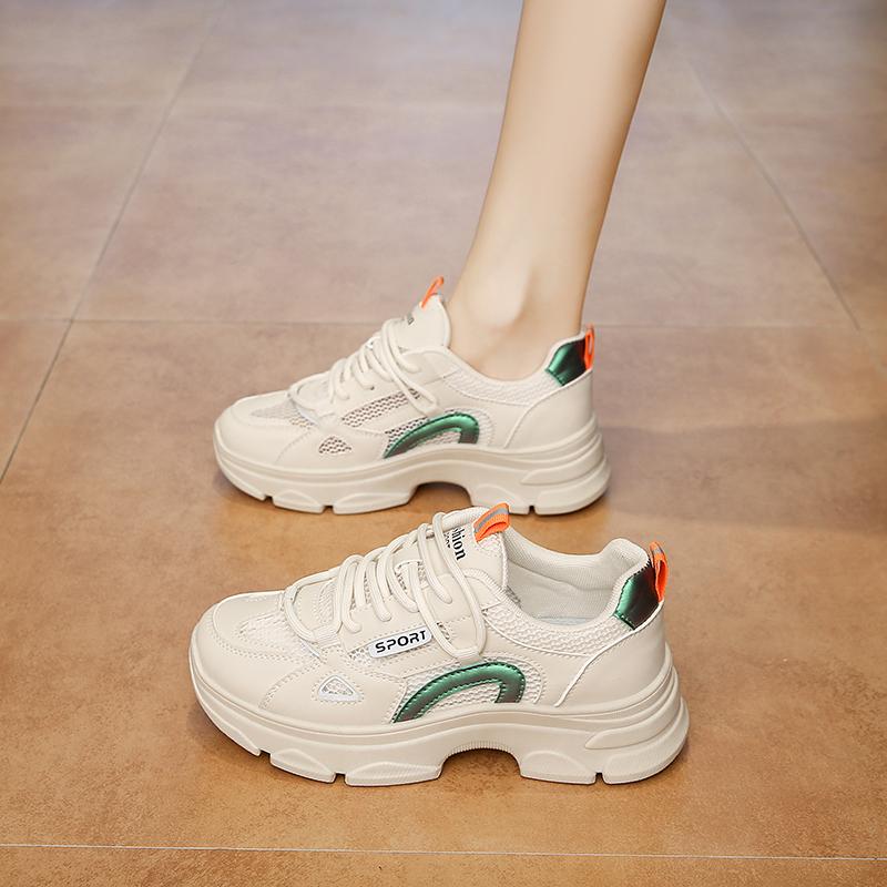 

Fashion CRLAYDK 2025 New Women s Chunky Sneakers Summer Mesh Walking Platform Shoes Fashion Casual Sports Running Ladies Lace Up Tennis 35