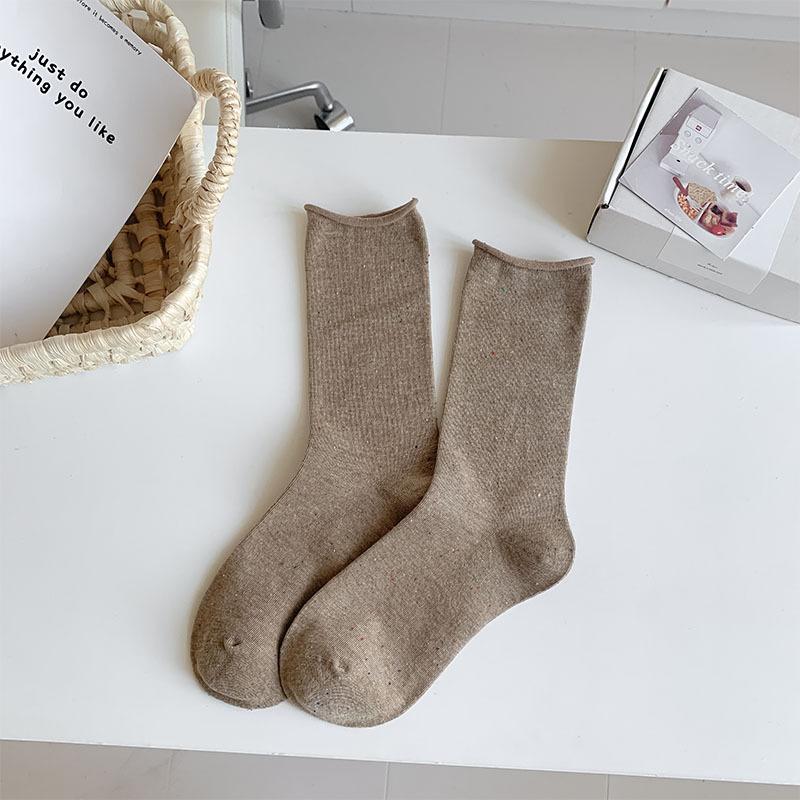 

1 пара однотонных женских носков, простые черные, белые, серые, длинные носки для женщин, школьные носки средней длины для девочек в японском стиле JK