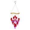 Iron Wind Chimes With Colored Glass For Garden Fish Leaf Design Outdoor Decor Hanging Ornament