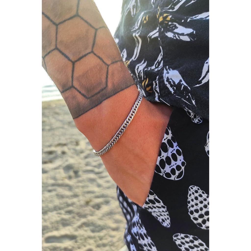 Unisex-Armband aus kubanischem Silberstahl