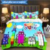 Number-Blocks Abenteuer 3er K-Pop Musikgruppe Bettwäsche-Set, Ideal für Schlafzimmer, Wohnheim, Inklusive Bettbezug und 2 Kissenbezügen, Fan-Geschenke
