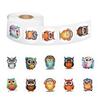 500 Stickers/roll Cartoon Owl Animal Tape Decorative Suitcase Mobile Phone Case Roll Tape