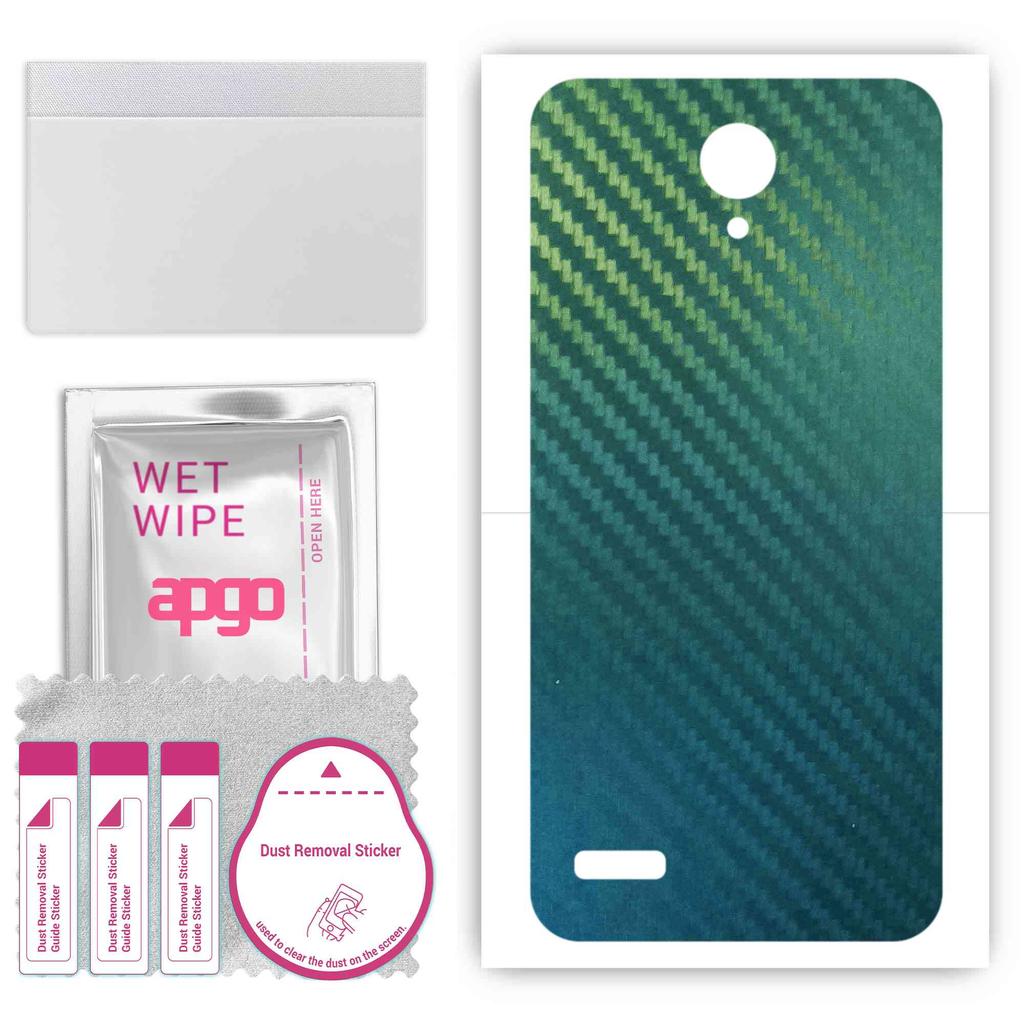 apgo Protective Skin Sticker for the back compatible with ZTE Blade A520, Wrap Film, Foil, Vinyl - Pattern Carbon Chameleon CAKA1