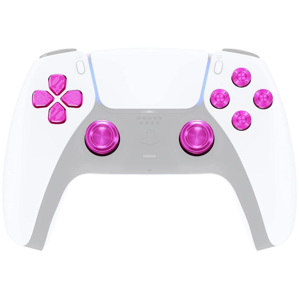 EXtremeRate Metal Thumbstick Tlačítko ABXY Kompatibilní s PS5 Náhradní hliníkový analogový Thumbstick Akční tlačítko Směrové tlačítko Kompatibilní