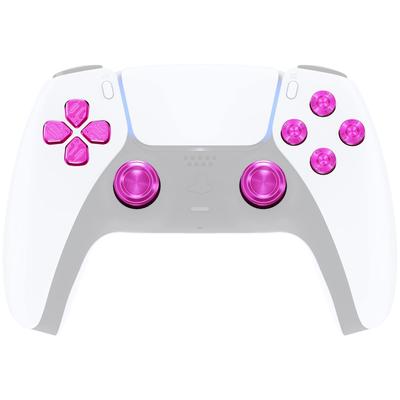 eXtremeRate Metal Thumbstick ABXY Button Compatible with PS5 Custom Replacement Aluminum Analog Thumbstick Action Button Direction Button Compatible