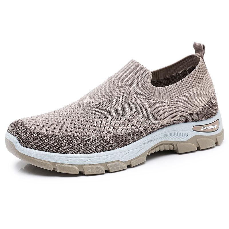 

Модная Новая Мужская Вязаная Повседневная Обувь для Папы на Весну/Лето 2025, Легкая, на Мягкой Подошве, Дышащая Сетчатая Обувь кроссовки для мужчин 39