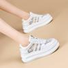 Mesh Breathable White Shoes for Women Spring Thick-soled Platform Thin Casual Shoes Color Matching Lace Sneakers