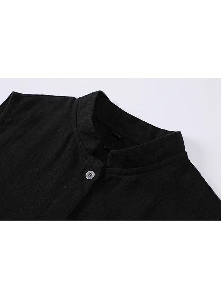 Xitao Bluză fără mâneci pentru femei, subțire, cu guler de in, WLD2034