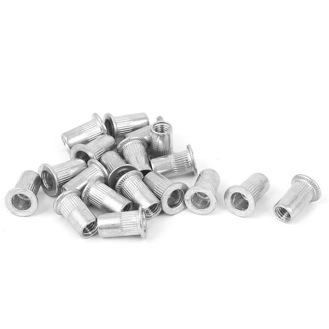 

10 Pcs M3 M4 M5 M6 M8 M10 M12 Aluminum Rivet Nut Flat Head Thread Insert Rivet Nut Set Nut M3