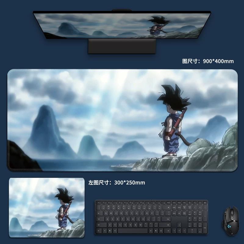Creative PU Leather Mouse Pad Oversized Dragon Ball Computer Keyboard Pad Son Goku Animation Boys Anti-slip Mouse Pad Game E-sports Special Table Mat