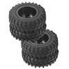 2Pcs RC Rear Twin Tire Wheel Tyre 55mm Dia Fit for WPL D12 1 10 Remote Control TruckBlack