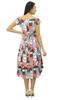 Bimba Women's Newspaper Print Asymmetrical Shift Dress Short Sleeve Boat