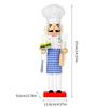 Handcrafted Wooden Christmas Nutcrackers Chefs Statue With Blue Plaids Apron Vintage Holiday Tabletop Display Ornament