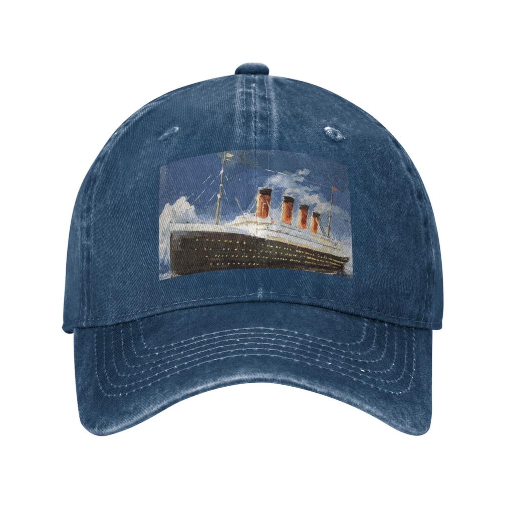 The most popular ship of all times, Titanic. Denim Fabric Cap Casual Baseball Caps Adjustable Hat Summer Unisex Baseball Hats