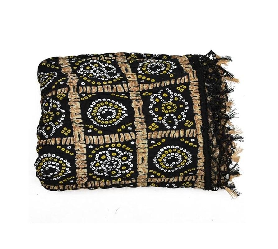 TreegoArt Fashion Women's Rajasthani Printed Traditional Silk Bandhej Dupatta Chunni Scarf