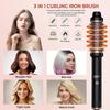 3-in-1 Hot Air Styler Ionic PTC Heating Hair Straightener & Curler, 360 Degree Swivel Cord Travel Hot Styling Brush for Women