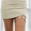 Womens Layered Metal Tassels Leg Chain Lace Thigh Belt Adjusted Elastic Thigh Chain Party Beach Holiday Body Jewelry