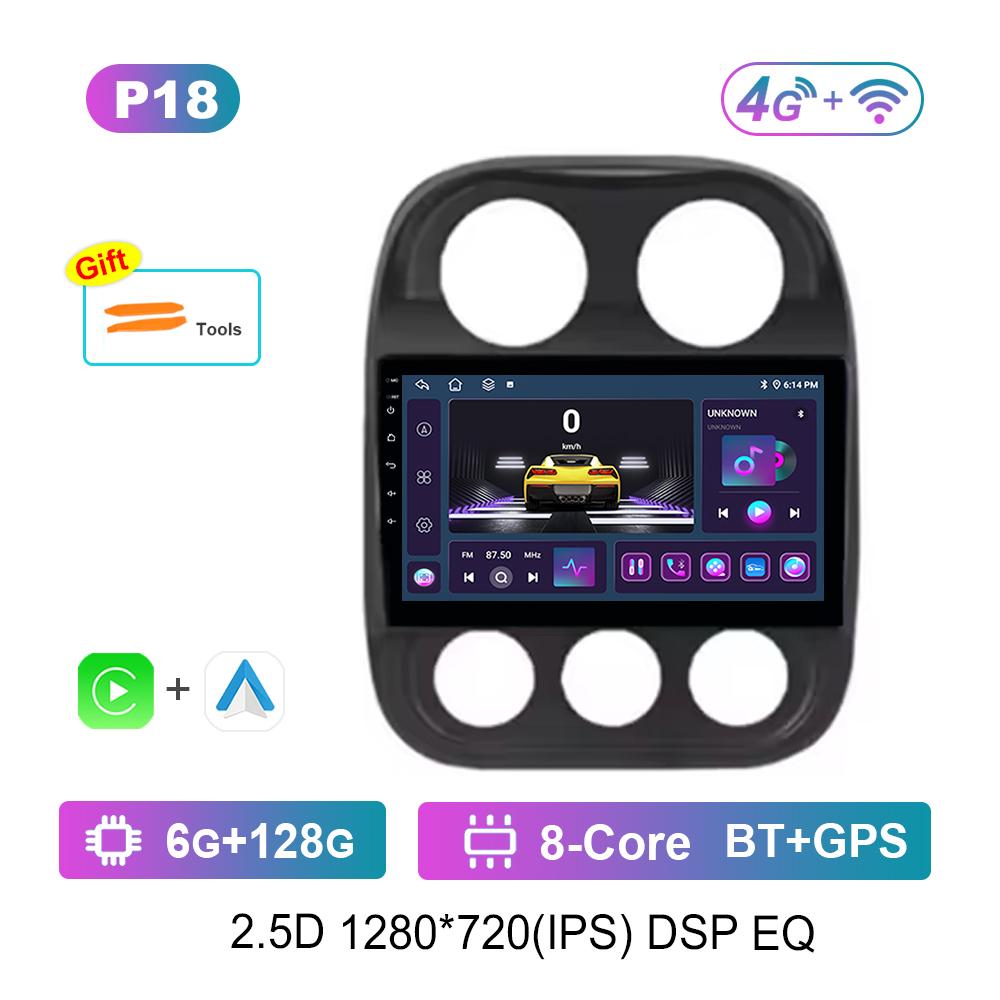 Pentru Jeep Compass Patriot 2011 - 2017 Radio Auto Player Multimedia Sistem de Operare Android GPS Navi 4G Carplay WiFi Instrumente Auto Cool.ing Fan