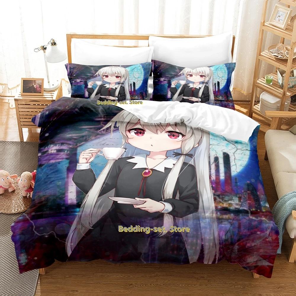 Tonari No Kyuuketsuki-san Zestaw Pościeli Pojedynczy Bliźniak Pełny Queen King Size Zestaw na Łóżko Dorosły Dziecko Sypialnia Zestawy Poszewek na Kołdrę Anime Łóżko