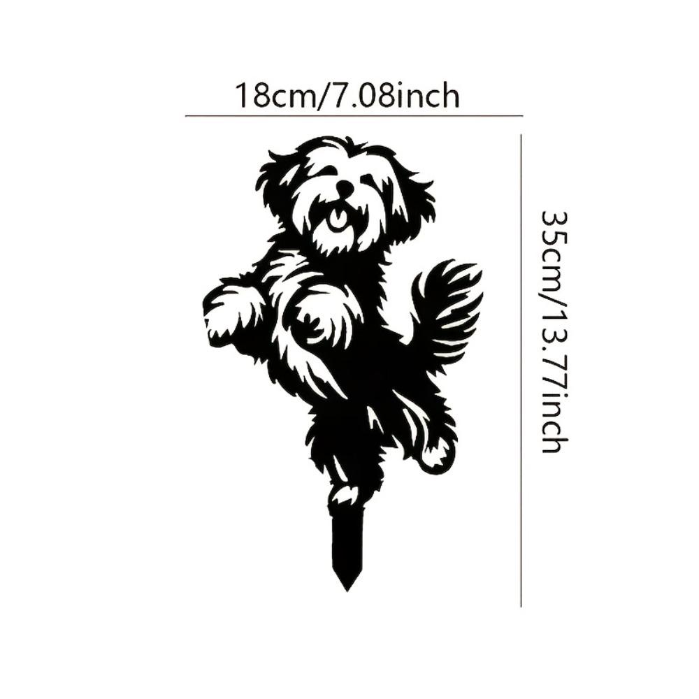 

Wrought Iron Dog Garden Stake, Powder Coated Outdoor Metal Art Decor, Cute Havanese Yard Ornament, Christmas Gift чёрный