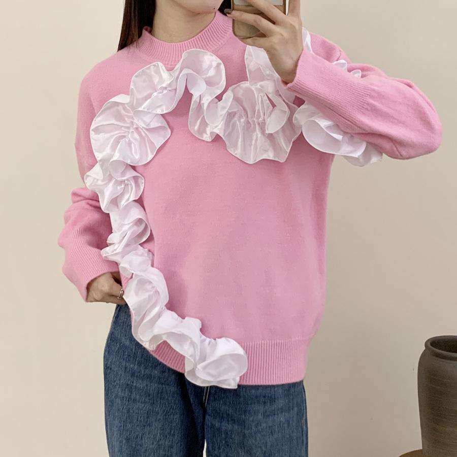 Женские повседневные свитера с длинным рукавом на осень-зиму с круглым вырезом ребристым трикотажем с 3D-цветочным принтом свободные пуловеры топы легкий свитер джемпер для женщин one size розовый 2574₽