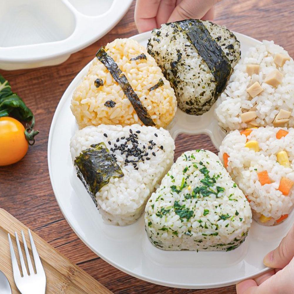 1/6 Cavity Triangle Sushi Mold Bento Onigiri Rice Ball Press Maker Non-stick Sushi Maker Tools For Seaweed Cilantro Rice Balls