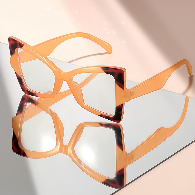 

Новые очки с плоскими линзами в форме бабочки, модные для вечеринок, персонализированные и утрированные очки с защитой от синего света оранжевый