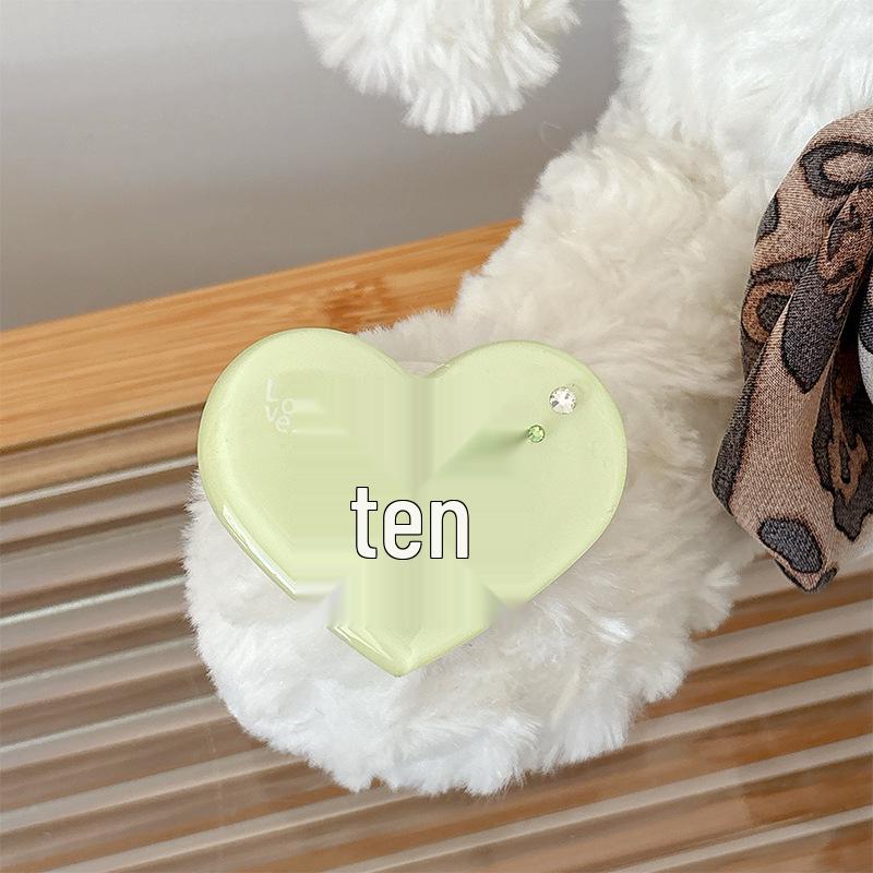 Solid Color Heart Flower Mirror Phone Holder: Magnetic Retractable Finger Ring, Japanese-Korean Dopamine Style